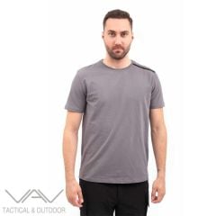VAV Baseti-03 Yuvarlak Yaka Tişört Gri  S