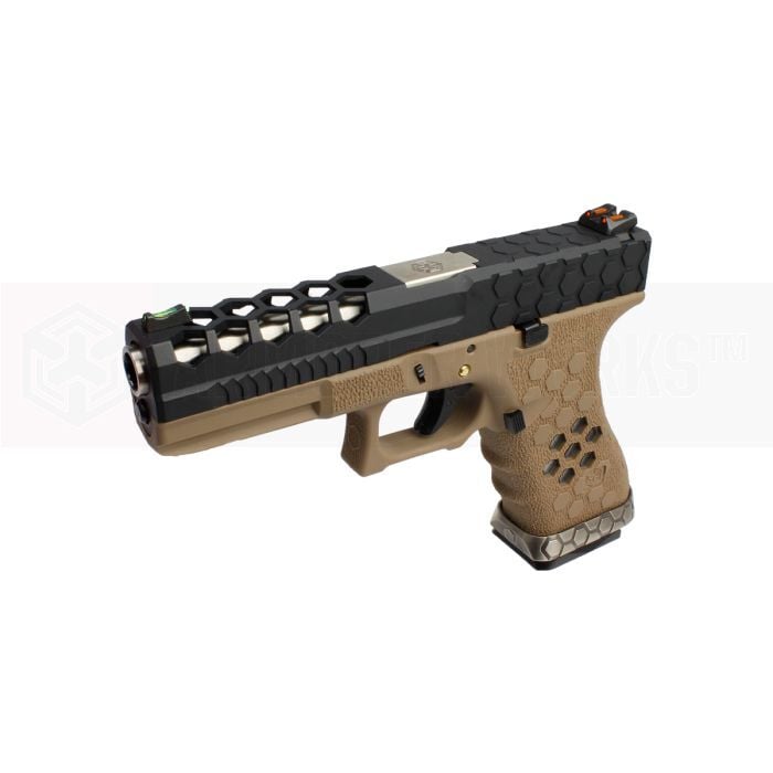 AW VX0111 GLOCK17 G17 HexCut GBB Airsoft Tabanca - Tan - Siyah