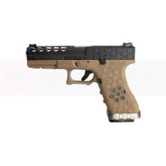AW VX0111 GLOCK17 G17 HexCut GBB Airsoft Tabanca - Tan - Siyah