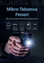 Klarus Gl1 Mikro USB Şarjlı Kompakt Taktik Tabanca Feneri