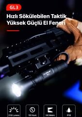 Klarus Gl3 Klarus Gl3 Usb-C Şarj Edilebilir LED Taktik Tüfek Feneri