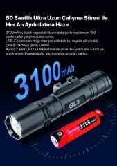 Klarus Gl3 Klarus Gl3 Usb-C Şarj Edilebilir LED Taktik Tüfek Feneri