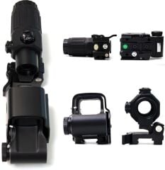 SOTAC 558 G33 BLACK Red Dot Holographic Reflex Sight + G33 3X Magnifier Combo Built-in Flip QD Mount Nişangah - Siyah