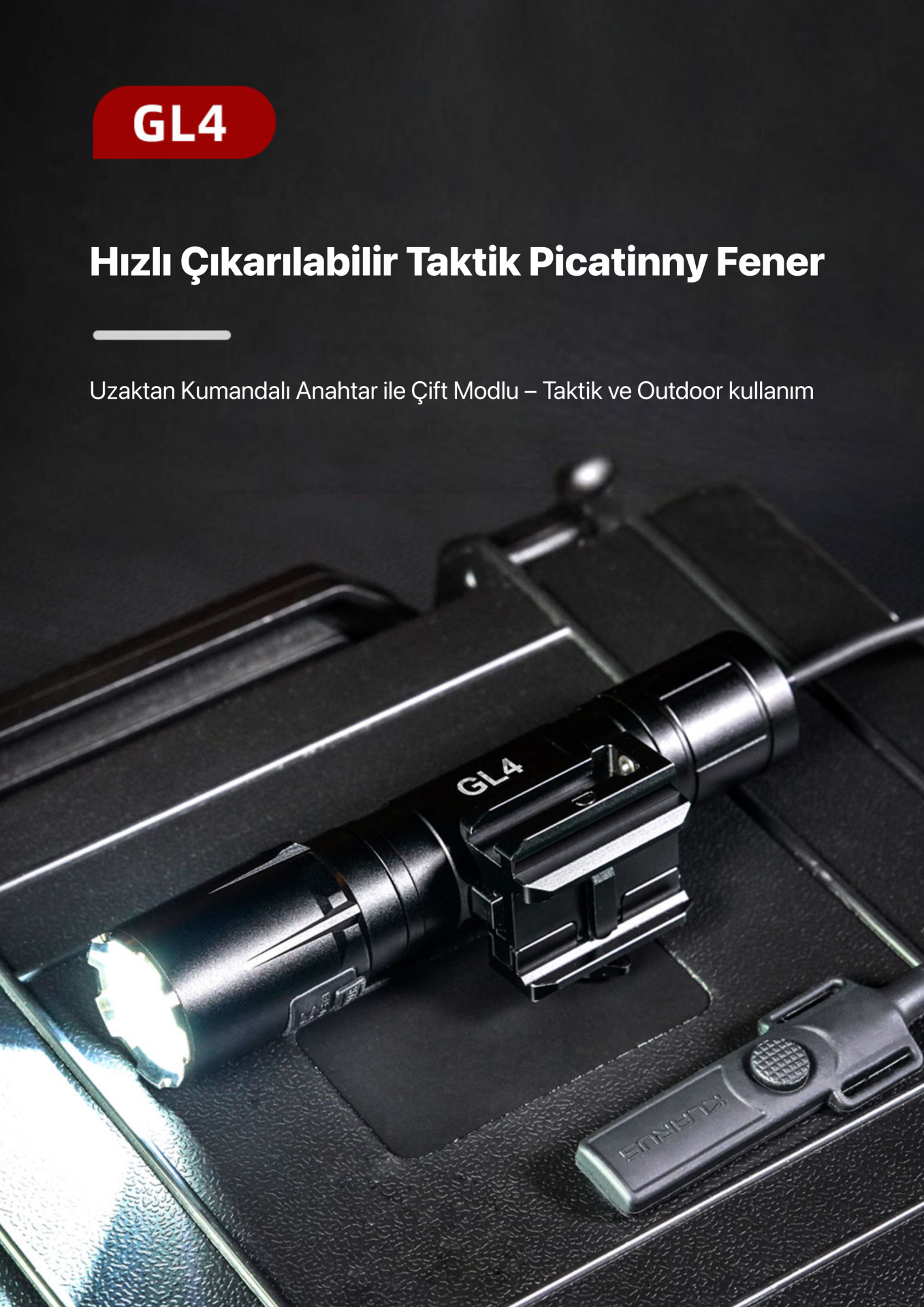Klarus GL4 Tactical Rail 3300 Lümen Tüfek Feneri