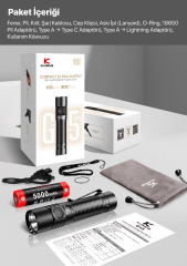 KLARUS G15 4200 Lümen USB-C Şarjlı Taktik El Feneri