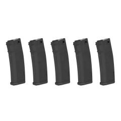 Specna Arms 5’li Airsoft Şarjör Seti – Mid-Cap 125 BB S-Mag – M4/M16 Airsoft Tüfekleri – Siyah