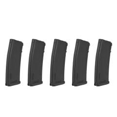 Specna Arms 5’li Airsoft Şarjör Seti – Mid-Cap 125 BB S-Mag – M4/M16 Airsoft Tüfekleri – Siyah