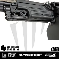 Specna Arms SA-249 MK2 CORE™ LMG Airsoft Tüfeği – Siyah