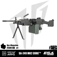Specna Arms SA-249 MK2 CORE™ LMG Airsoft Tüfeği – Siyah