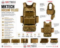 MKTECH SCORPION MULTİCAM HÜCUM YELEĞİ