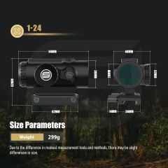 SPİNA 1x24 Prism Solar (RD099) Red dot