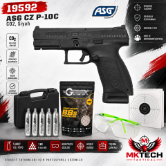 ASG CZ P-10C CO₂ Blowback Airsoft Tabanca Seti – Siyah (19592)