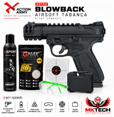 Action Army AAP-01C Compact Green Gas Blowback Airsoft Tabanca Seti – Siyah (20132)
