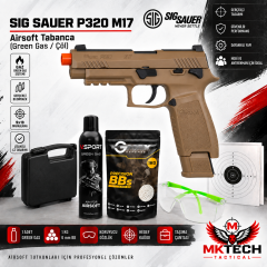 SIG Sauer P320 M17 Green Gas Blowback Airsoft Tabanca Seti – Çöl