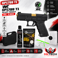 WE GP1799 T1 Siyah Green Gas Blowback Airsoft Tabanca Seti