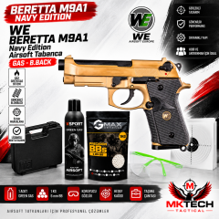 WE Beretta M9A1 Navy Edition Tan Green Gas Blowback Airsoft Tabanca Seti