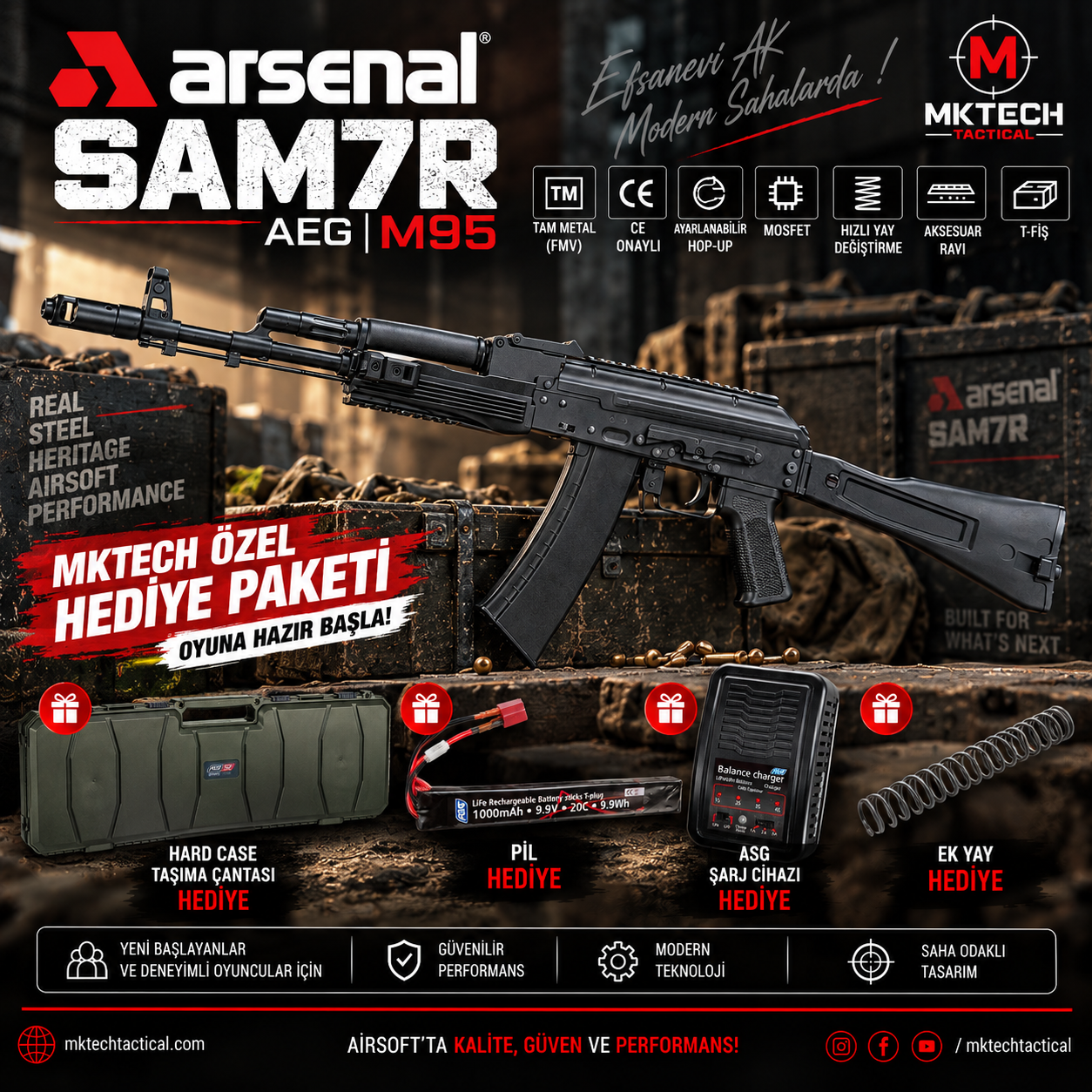 ASG ARSENAL SAM7R M95 AİRSOFT TÜFEK SET 90006