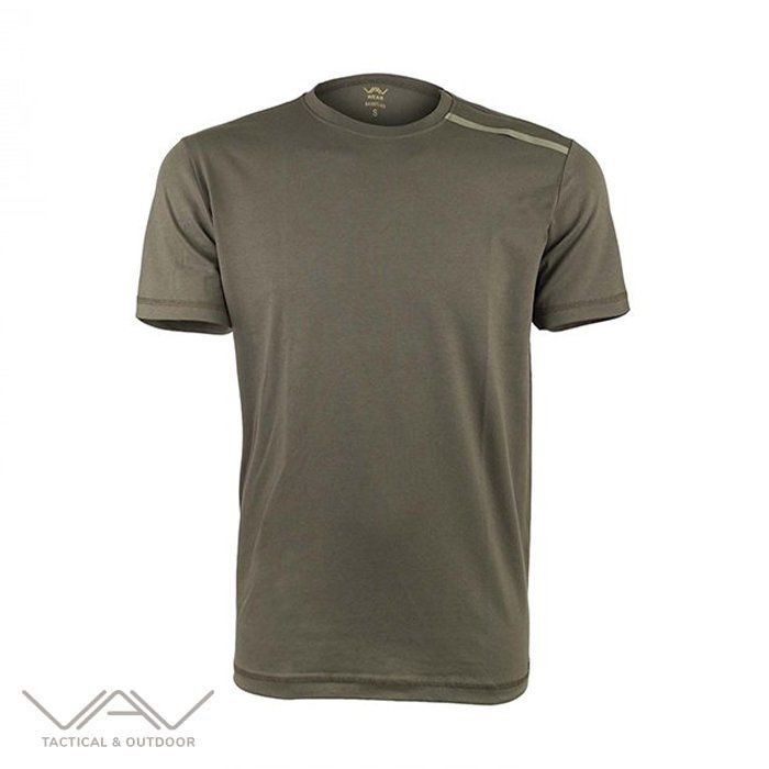VAV Baseti-03 Yuvarlak Yaka Tişört Haki XS